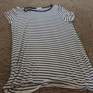 Striped t-shirt dress black and white